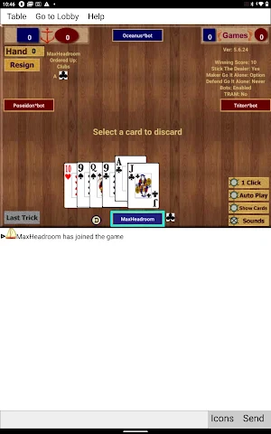 SHGEuchre Screenshot 2