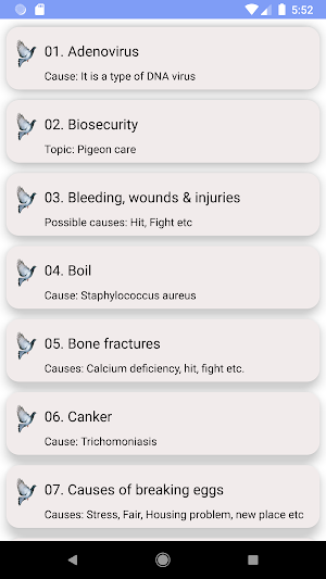 Pigeon disease and treatment Screenshot 0
