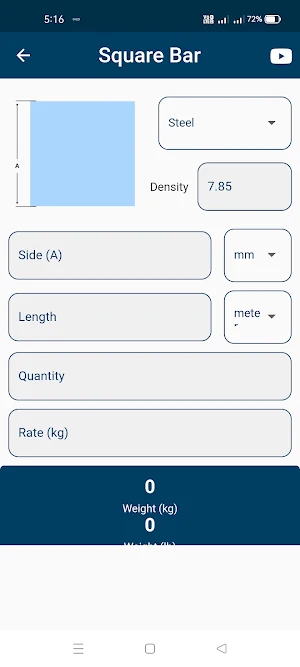 Steel Weight Calculator Screenshot 2