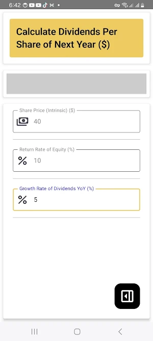 Intrinsic Share Price Calc Screenshot 2