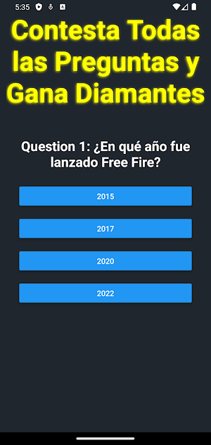 FFire Diamantes Quiz Screenshot 1
