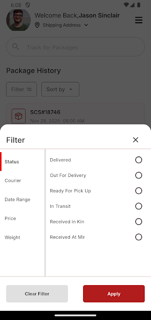 SSN Shipping Service Screenshot 2