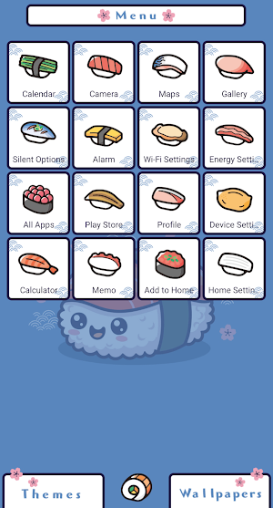 Smiley Sushi Pal Theme +HOME Screenshot 1