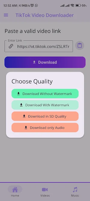 TikTok Download Screenshot 1