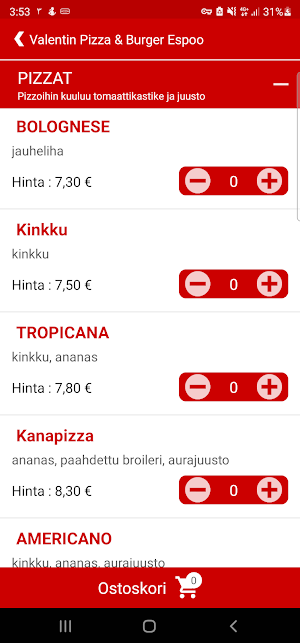 Valentin Pizza & Burger Espoo Screenshot 2