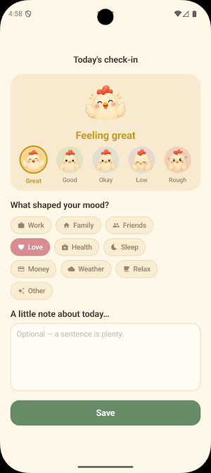 Chicken Mood Journal Screenshot 3