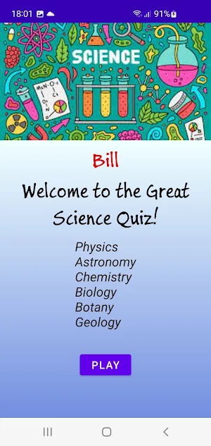 Great Science Quiz Screenshot 0