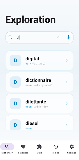 French English Dictionary Screenshot 1