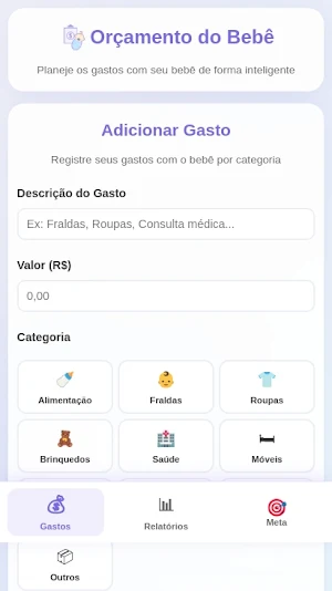 Orçamento do Bebê Screenshot 2