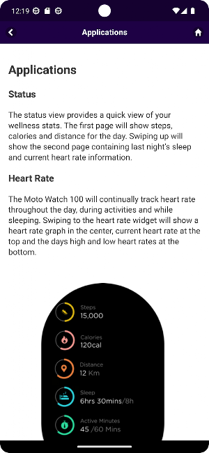 User Guide for Moto Watch 100 Screenshot 3