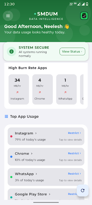 SMDUM: Data Usage Monitor Screenshot 3