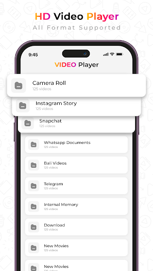 HD Video Player & WA Sticker Screenshot 1