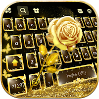 Gold Rose Butterfly Keyboard Background