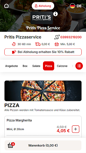 Pritis Pizza Service Malchow Screenshot 2