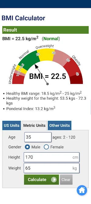 Fitness & Health Calculator Screenshot 3