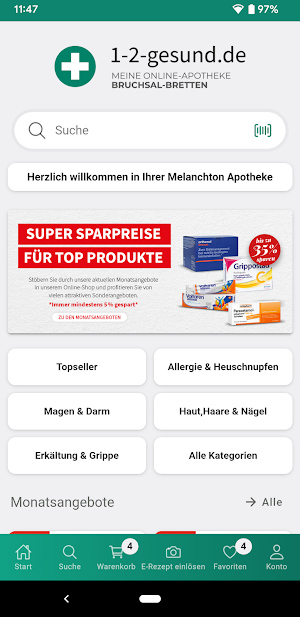 1-2-gesund Apotheke Screenshot 0