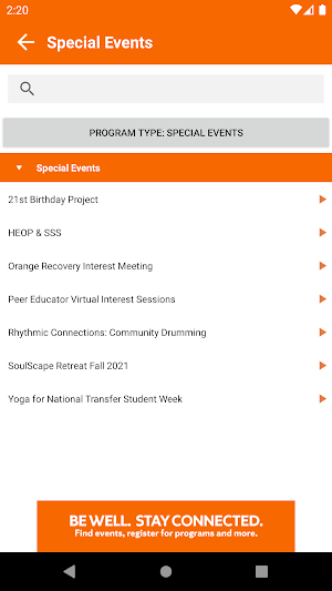 Syracuse University Wellness Screenshot 1