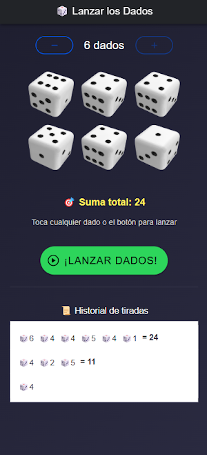 Dados ¡lanzador de dados! Screenshot 2
