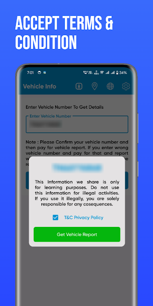 Vehicle Information App Screenshot 1