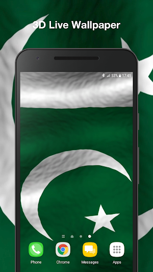3D Pakistan Flag Live Wallpaper Screenshot 0
