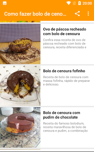 Como fazer bolo de cenoura Screenshot 1