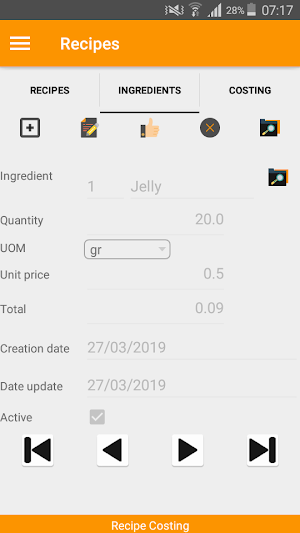 Recipe Costing Screenshot 3