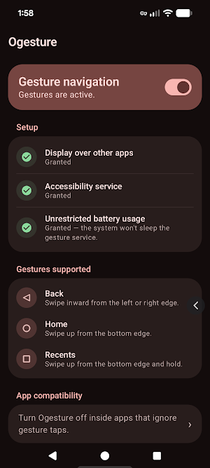 Ogesture - Navigation Gestures Screenshot 0