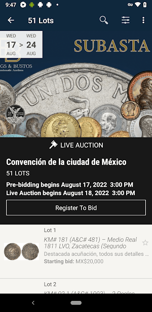 BB auctions Screenshot 1