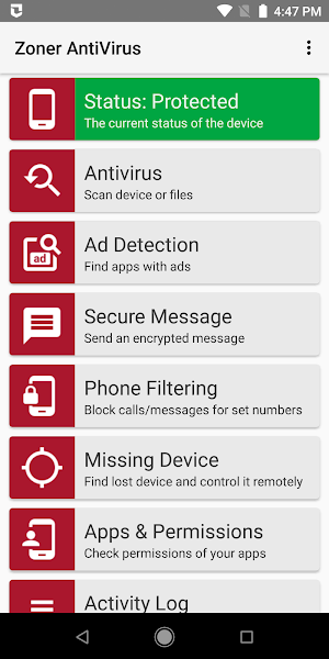Zoner Mobile Security Screenshot 0