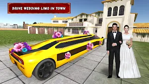 Luxury Wedding Limousine Taxi: 3D Car Driving 2021 Screenshot 3