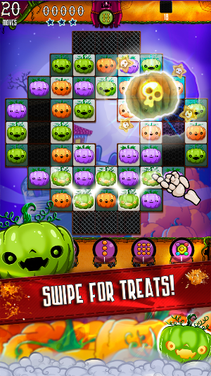 Halloween Swipe - Carved Pumpkin Match 3 Puzzle Screenshot 1