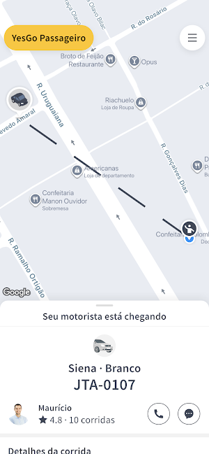 YesGo Passageiro Screenshot 2