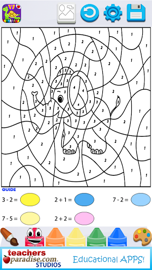 Kids Math Paint by Number Game Screenshot 2