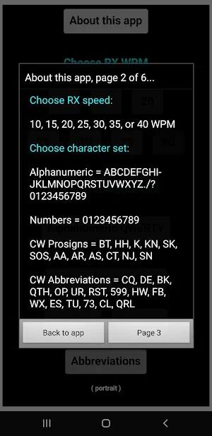 CW Morse Code Trainer RX Screenshot 2