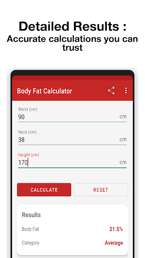 Body Fat Calculator Screenshot 2