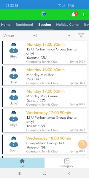 Comptons Tennis Club Screenshot 1