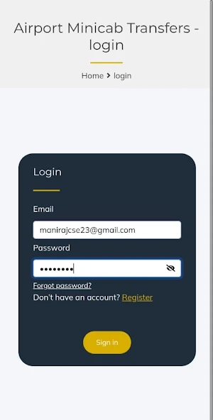 AirportMini Cab Screenshot 1