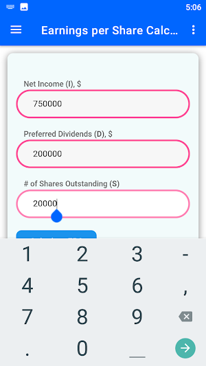 Earning per Share Calculator Screenshot 0