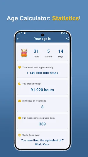 Age Calculator: Statistics Screenshot 3