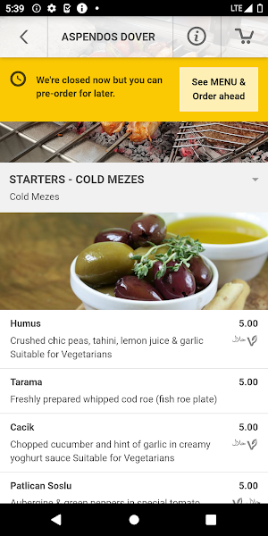Aspendos Dover Restaurant Screenshot 2