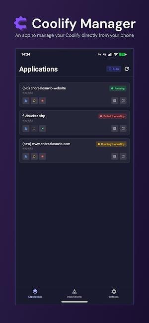 Coolify Manager Screenshot 0