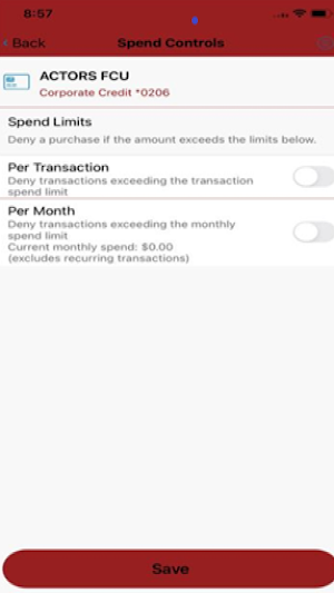Actors FCU CardNav Screenshot 2