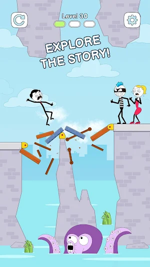 Bridge Stickman - Love Rescue Screenshot 3