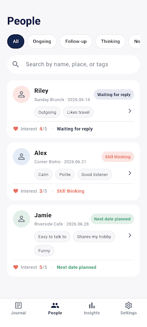 DateNotes: Dating Journal Screenshot 2
