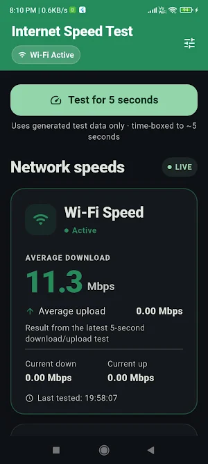 Internet Speed Test Screenshot 0