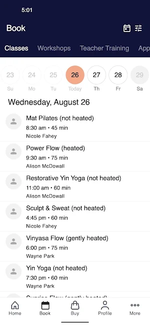 Ebb and Flow Yoga Studio Screenshot 2