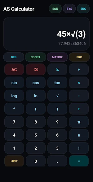 AS Scientific Calculator Screenshot 1