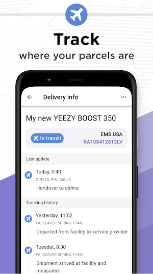Package Tracker - Your mobile parcel tracking Screenshot 1