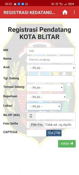 REGISTRASI KEDATANGAN Screenshot 0