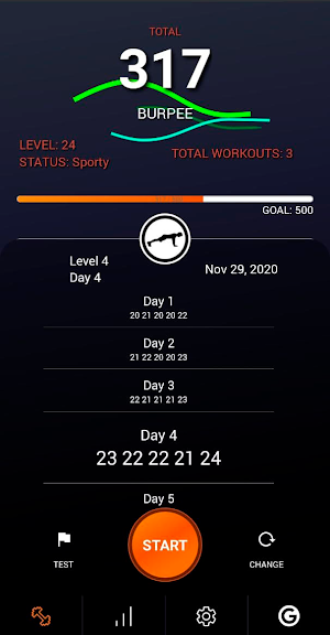 Burpee workout program BeStronger Screenshot 0